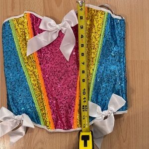 Colorful Sequin Corset with Bows size 2XL check for measurements on photos